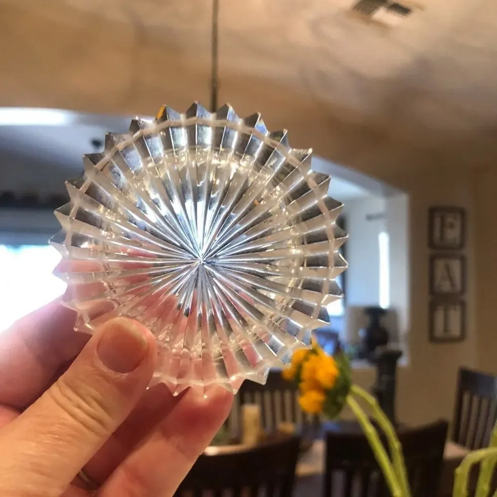 Vintage Waterford crystal glass trinket box 3-1/4
